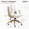 image:imageVINGLI Home Office Desk Chair Comfy with wheelsampRemovable ArmrestsGold Base Vanity Chair with BackAdjustable Rolling Swivel Computer Task Chair for StudyMakeupOfficeBedroomMicrofiberSuedeBrownWhitepu