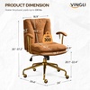 image:imageVINGLI Home Office Desk Chair Comfy with wheelsampRemovable ArmrestsGold Base Vanity Chair with BackAdjustable Rolling Swivel Computer Task Chair for StudyMakeupOfficeBedroomMicrofiberSuedeBrownBrownmicrofiber