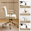 image:imageVINGLI Home Office Desk Chair Comfy with wheelsampRemovable ArmrestsGold Base Vanity Chair with BackAdjustable Rolling Swivel Computer Task Chair for StudyMakeupOfficeBedroomMicrofiberSuedeBrownWhitepu