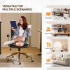 image:imageVINGLI Home Office Desk Chair Comfy with wheelsampRemovable ArmrestsGold Base Vanity Chair with BackAdjustable Rolling Swivel Computer Task Chair for StudyMakeupOfficeBedroomMicrofiberSuedeBrownBlackpu