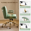 image:imageVINGLI Home Office Desk Chair Comfy with wheelsampRemovable ArmrestsGold Base Vanity Chair with BackAdjustable Rolling Swivel Computer Task Chair for StudyMakeupOfficeBedroomMicrofiberSuedeBrownGreencat Scratch Pu