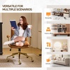 image:imageVINGLI Home Office Desk Chair Comfy with wheelsampRemovable ArmrestsGold Base Vanity Chair with BackAdjustable Rolling Swivel Computer Task Chair for StudyMakeupOfficeBedroomMicrofiberSuedeBrownBrownmicrofiber