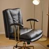 image:imageVINGLI Home Office Desk Chair Comfy with wheelsampRemovable ArmrestsGold Base Vanity Chair with BackAdjustable Rolling Swivel Computer Task Chair for StudyMakeupOfficeBedroomMicrofiberSuedeBrownBlackpu