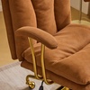 image:imageVINGLI Home Office Desk Chair Comfy with wheelsampRemovable ArmrestsGold Base Vanity Chair with BackAdjustable Rolling Swivel Computer Task Chair for StudyMakeupOfficeBedroomMicrofiberSuedeBrownBrownmicrofiber