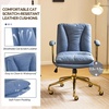 image:imageVINGLI Home Office Desk Chair Comfy with wheelsampRemovable ArmrestsGold Base Vanity Chair with BackAdjustable Rolling Swivel Computer Task Chair for StudyMakeupOfficeBedroomMicrofiberSuedeBrownBluecat Scratch Pu