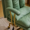 image:imageVINGLI Home Office Desk Chair Comfy with wheelsampRemovable ArmrestsGold Base Vanity Chair with BackAdjustable Rolling Swivel Computer Task Chair for StudyMakeupOfficeBedroomMicrofiberSuedeBrownGreencat Scratch Pu