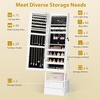 image:imageVINGLI LED Jewelry Cabinet Armoire Lockable Full Length Mirror with Storage Large Capacity Jewelry Organizer with 2 Drawers Free Standing Makeup Vanity for Bedroom White