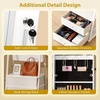 image:imageVINGLI LED Jewelry Cabinet Armoire Lockable Full Length Mirror with Storage Large Capacity Jewelry Organizer with 2 Drawers Free Standing Makeup Vanity for Bedroom White