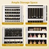 image:imageVINGLI LED Jewelry Cabinet Armoire Lockable Full Length Mirror with Storage Large Capacity Jewelry Organizer with 2 Drawers Free Standing Makeup Vanity for Bedroom White