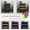 image:imageVINGLI LED Nightstand with Charging Station 3 Drawer Nightstand White Nightstand Acrylic Nightstand Smart Nightstand Wood Nightstand Bedroom Modern Night Stand Bedside Table End TableBlack