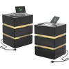 image:imageVINGLI LED Nightstand with Charging Station 3 Drawer Nightstand White Nightstand Acrylic Nightstand Smart Nightstand Wood Nightstand Bedroom Modern Night Stand Bedside Table End TableBlack