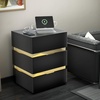 image:imageVINGLI LED Nightstand with Charging Station 3 Drawer Nightstand White Nightstand Acrylic Nightstand Smart Nightstand Wood Nightstand Bedroom Modern Night Stand Bedside Table End TableBlack