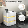 image:imageVINGLI LED Nightstand with Charging Station 3 Drawer Nightstand White Nightstand Acrylic Nightstand Smart Nightstand Wood Nightstand Bedroom Modern Night Stand Bedside Table End TableWhite