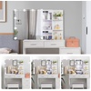 image:imageVINGLI Large Vanity Set with Lighted MirrorModern Makeup Vanity Table Set with LED Lights in 3 ColorsBedroom Dressing Table with 2 Large Drawers and Storage Shelves for WomenBlackampGoldWhite