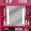 image:imageVINGLI Large Vanity Set with Lighted MirrorModern Makeup Vanity Table Set with LED Lights in 3 ColorsBedroom Dressing Table with 2 Large Drawers and Storage Shelves for WomenBlackampGoldPink