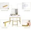 image:imageVINGLI Large Vanity Set with Lighted MirrorModern Makeup Vanity Table Set with LED Lights in 3 ColorsBedroom Dressing Table with 2 Large Drawers and Storage Shelves for WomenBlackampGoldWhite