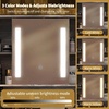 image:imageVINGLI Large Vanity Set with Lighted MirrorModern Makeup Vanity Table Set with LED Lights in 3 ColorsBedroom Dressing Table with 2 Large Drawers and Storage Shelves for WomenBlackampGoldGrey