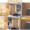 image:imageVINGLI Large Vanity Set with Lighted MirrorModern Makeup Vanity Table Set with LED Lights in 3 ColorsBedroom Dressing Table with 2 Large Drawers and Storage Shelves for WomenBlackampGoldWhite