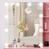 image:imageVINGLI Large Vanity Set with Lighted MirrorModern Makeup Vanity Table Set with LED Lights in 3 ColorsBedroom Dressing Table with 2 Large Drawers and Storage Shelves for WomenBlackampGoldPink