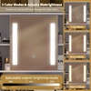 image:imageVINGLI Large Vanity Set with Lighted MirrorModern Makeup Vanity Table Set with LED Lights in 3 ColorsBedroom Dressing Table with 2 Large Drawers and Storage Shelves for WomenBlackampGoldWhite