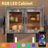 image:imageVINGLI Large Vanity Set with Lighted MirrorModern Makeup Vanity Table Set with LED Lights in 3 ColorsBedroom Dressing Table with 2 Large Drawers and Storage Shelves for WomenBlackampGoldGrey