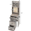 image:imageVINGLI Large Vanity Set with Lighted MirrorModern Makeup Vanity Table Set with LED Lights in 3 ColorsBedroom Dressing Table with 2 Large Drawers and Storage Shelves for WomenBlackampGoldGrey