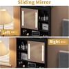 image:imageVINGLI Large Vanity Set with Lighted MirrorModern Makeup Vanity Table Set with LED Lights in 3 ColorsBedroom Dressing Table with 2 Large Drawers and Storage Shelves for WomenBlackampGoldBlack