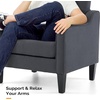 image:imageVINGLI Living Room Chairs Set of 2 Dark Grey Accent Chairs Mid Century Modern Chair Upholstered Arm Chair with Scooped Arms for Small Space Bedroom Apartment Home Office