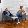 image:imageVINGLI Living Room Chairs Set of 2 Dark Grey Accent Chairs Mid Century Modern Chair Upholstered Arm Chair with Scooped Arms for Small Space Bedroom Apartment Home Office