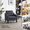 image:imageVINGLI Living Room Chairs Set of 2 Dark Grey Accent Chairs Mid Century Modern Chair Upholstered Arm Chair with Scooped Arms for Small Space Bedroom Apartment Home Office