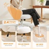 image:imageVINGLI Lovely Petal Vanity Desk Chair with Star Pillow Height Adjustable Armless Swivel Chair in Vibrant ColorBlocking Modern Computer Task Chair for Bedroom amp Home Office Teddy FleeceWhiteWhite