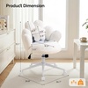 image:imageVINGLI Lovely Petal Vanity Desk Chair with Star Pillow Height Adjustable Armless Swivel Chair in Vibrant ColorBlocking Modern Computer Task Chair for Bedroom amp Home Office Teddy FleeceWhiteWhite