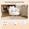 image:imageVINGLI Lovely Petal Vanity Desk Chair with Star Pillow Height Adjustable Armless Swivel Chair in Vibrant ColorBlocking Modern Computer Task Chair for Bedroom amp Home Office Teddy FleeceWhiteWhite