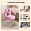 image:imageVINGLI Lovely Petal Vanity Desk Chair with Star Pillow Height Adjustable Armless Swivel Chair in Vibrant ColorBlocking Modern Computer Task Chair for Bedroom amp Home Office Teddy FleeceWhitePurple