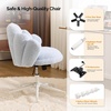 image:imageVINGLI Lovely Petal Vanity Desk Chair with Star Pillow Height Adjustable Armless Swivel Chair in Vibrant ColorBlocking Modern Computer Task Chair for Bedroom amp Home Office Teddy FleeceWhiteBlue