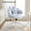 image:imageVINGLI Lovely Petal Vanity Desk Chair with Star Pillow Height Adjustable Armless Swivel Chair in Vibrant ColorBlocking Modern Computer Task Chair for Bedroom amp Home Office Teddy FleeceWhiteBlue