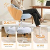 image:imageVINGLI Lovely Petal Vanity Desk Chair with Star Pillow Height Adjustable Armless Swivel Chair in Vibrant ColorBlocking Modern Computer Task Chair for Bedroom amp Home Office Teddy FleeceWhiteBlue
