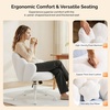 image:imageVINGLI Lovely Petal Vanity Desk Chair with Star Pillow Height Adjustable Armless Swivel Chair in Vibrant ColorBlocking Modern Computer Task Chair for Bedroom amp Home Office Teddy FleeceWhiteWhite