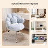 image:imageVINGLI Lovely Petal Vanity Desk Chair with Star Pillow Height Adjustable Armless Swivel Chair in Vibrant ColorBlocking Modern Computer Task Chair for Bedroom amp Home Office Teddy FleeceWhiteBlue