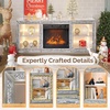 image:imageVINGLI Mirrored Fireplace TV Stand for 70 TV Diamond Entertainment Center with Shelves  20 Color LED Lights Media Console Table with 18 Electric Fireplace for Living RoomBedroom Assembled