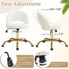 image:imageVINGLI Modern Teddy Fluffy Small Office ChairCute Desk Chair with WheelsGold BaseStuds Comfy Armless Swivel Vanity Task Chair for WomenGirlKids Nail Tech Chair for BedroomSmall SpaceWhiteWhiteteddy Fleece