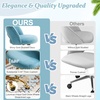 image:imageVINGLI Modern Teddy Fluffy Small Office ChairCute Desk Chair with WheelsGold BaseStuds Comfy Armless Swivel Vanity Task Chair for WomenGirlKids Nail Tech Chair for BedroomSmall SpaceWhiteCruising Blue