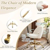 image:imageVINGLI Modern Teddy Fluffy Small Office ChairCute Desk Chair with WheelsGold BaseStuds Comfy Armless Swivel Vanity Task Chair for WomenGirlKids Nail Tech Chair for BedroomSmall SpaceWhiteWhiteteddy Fleece