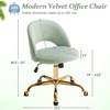 image:imageVINGLI Modern Teddy Fluffy Small Office ChairCute Desk Chair with WheelsGold BaseStuds Comfy Armless Swivel Vanity Task Chair for WomenGirlKids Nail Tech Chair for BedroomSmall SpaceWhiteMint Green