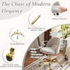 image:imageVINGLI Modern Teddy Fluffy Small Office ChairCute Desk Chair with WheelsGold BaseStuds Comfy Armless Swivel Vanity Task Chair for WomenGirlKids Nail Tech Chair for BedroomSmall SpaceWhiteGrey