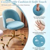 image:imageVINGLI Modern Teddy Fluffy Small Office ChairCute Desk Chair with WheelsGold BaseStuds Comfy Armless Swivel Vanity Task Chair for WomenGirlKids Nail Tech Chair for BedroomSmall SpaceWhiteCruising Blue