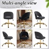 image:imageVINGLI Modern Teddy Fluffy Small Office ChairCute Desk Chair with WheelsGold BaseStuds Comfy Armless Swivel Vanity Task Chair for WomenGirlKids Nail Tech Chair for BedroomSmall SpaceWhiteBlack