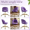 image:imageVINGLI Modern Teddy Fluffy Small Office ChairCute Desk Chair with WheelsGold BaseStuds Comfy Armless Swivel Vanity Task Chair for WomenGirlKids Nail Tech Chair for BedroomSmall SpaceWhiteViolet Purple
