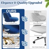image:imageVINGLI Modern Teddy Fluffy Small Office ChairCute Desk Chair with WheelsGold BaseStuds Comfy Armless Swivel Vanity Task Chair for WomenGirlKids Nail Tech Chair for BedroomSmall SpaceWhiteNavy Blue
