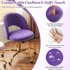 image:imageVINGLI Modern Teddy Fluffy Small Office ChairCute Desk Chair with WheelsGold BaseStuds Comfy Armless Swivel Vanity Task Chair for WomenGirlKids Nail Tech Chair for BedroomSmall SpaceWhiteViolet Purple